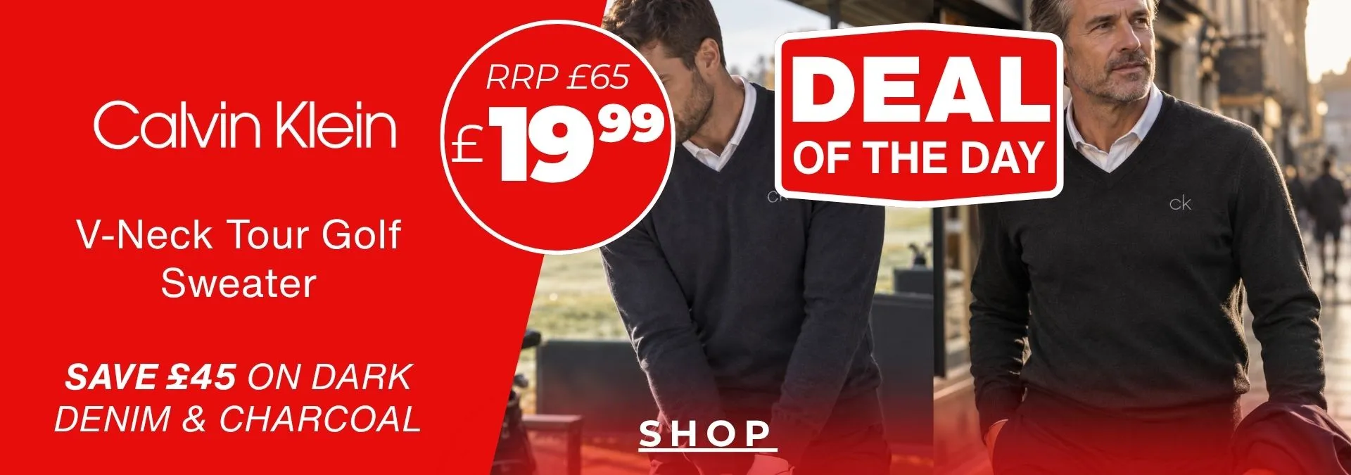 Save £45 on Calvin Klein V-Neck Golf Sweater