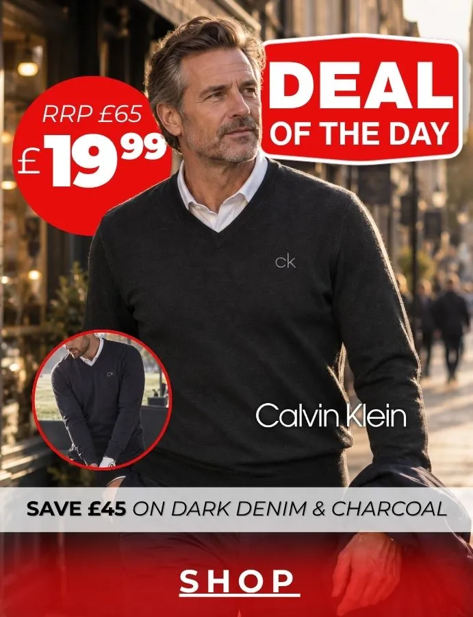 Save £45 on Calvin Klein V-Neck Golf Sweater