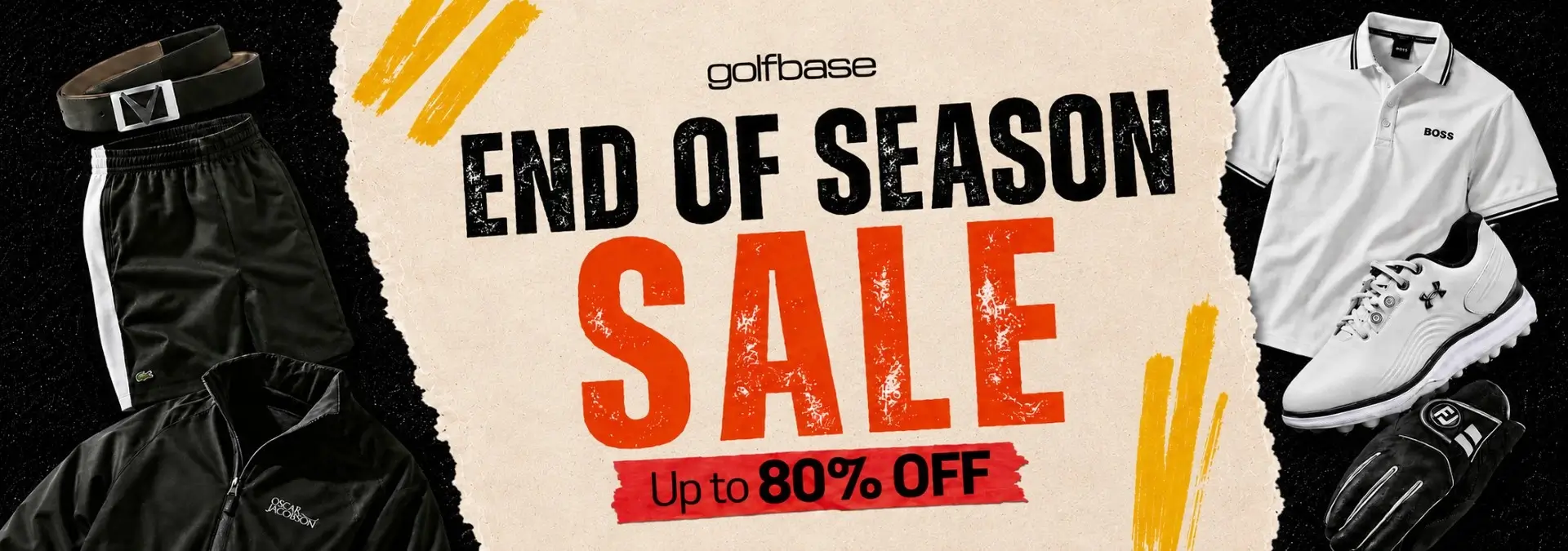 Save up to 80% in Golfbase's End of Season Sale on Golf Clothing