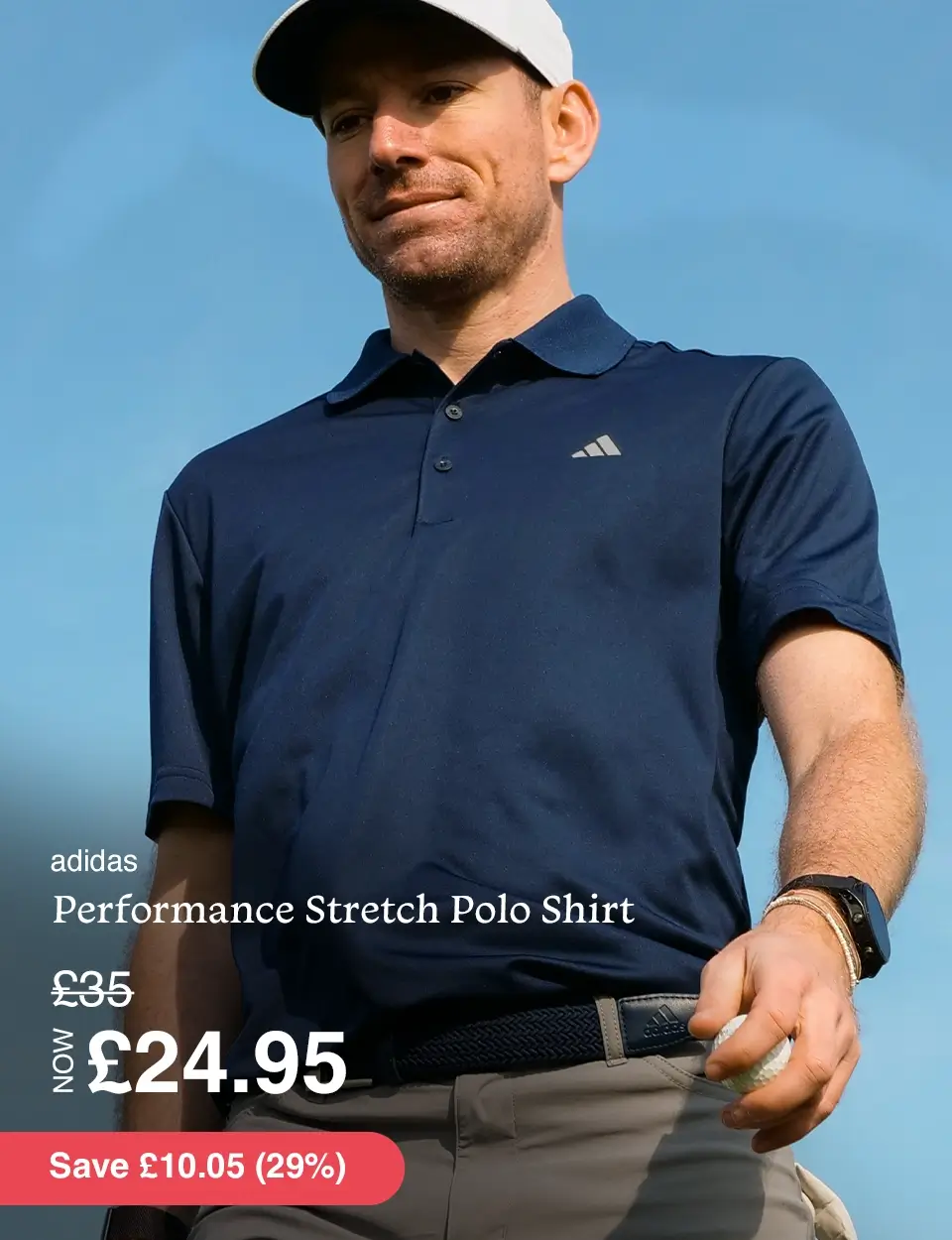 adidas Golf Mens 2024 Performance Left Chest Logo Stretch Polo Shirt