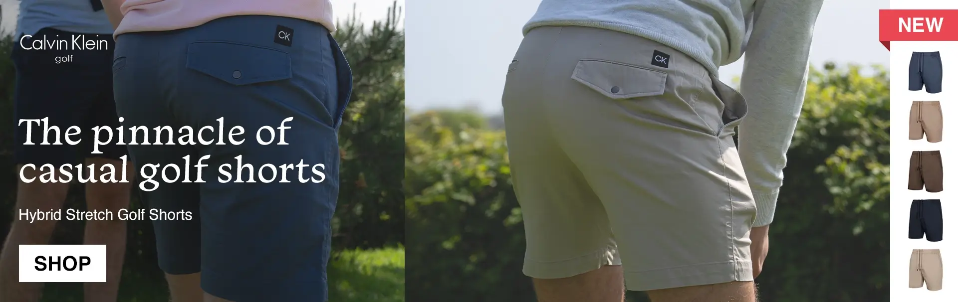 Calvin Klein Mens 2024 CK Comfy Hybrid Stretch Cotton Golf Shorts