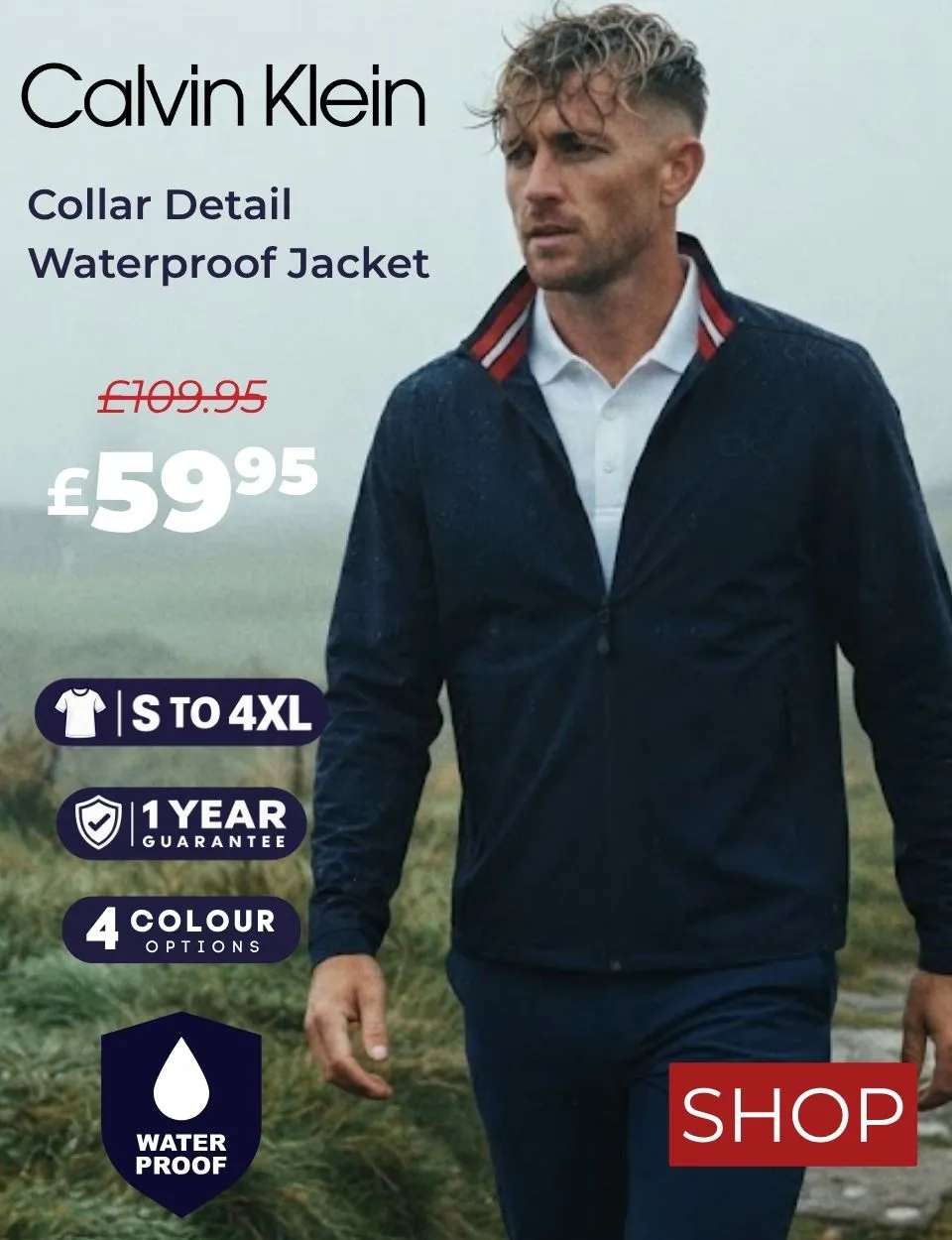 Calvin Klein Men's Waterproof Stretch Golf Jacket