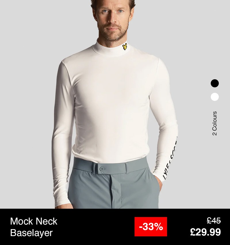 Lyle & Scott Mens Tech Mock Neck 4-Way Stretch Golf Baselayer