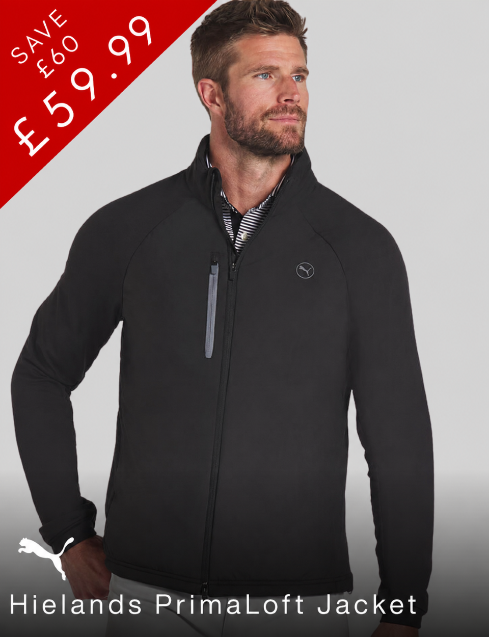 Puma Golf Mens Hielands Water Repellent PrimaLoft Insulated Jacket